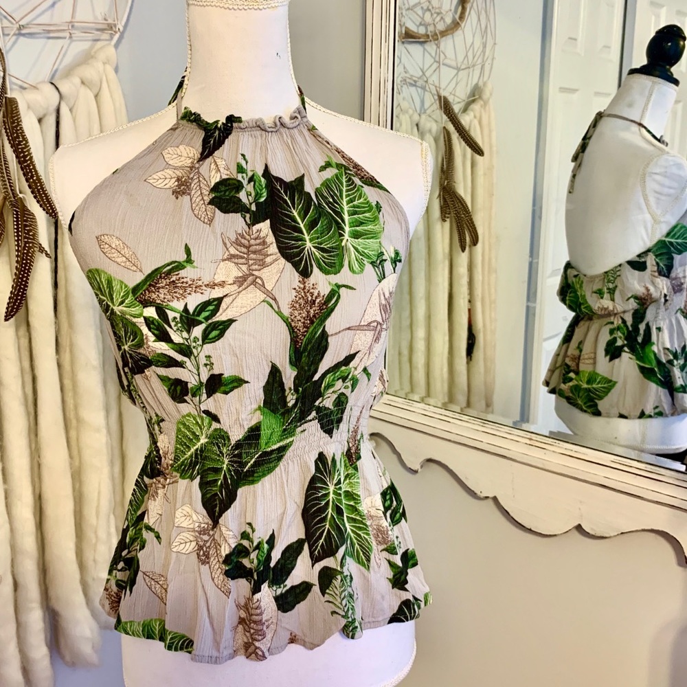 Anthropologie floral halter top